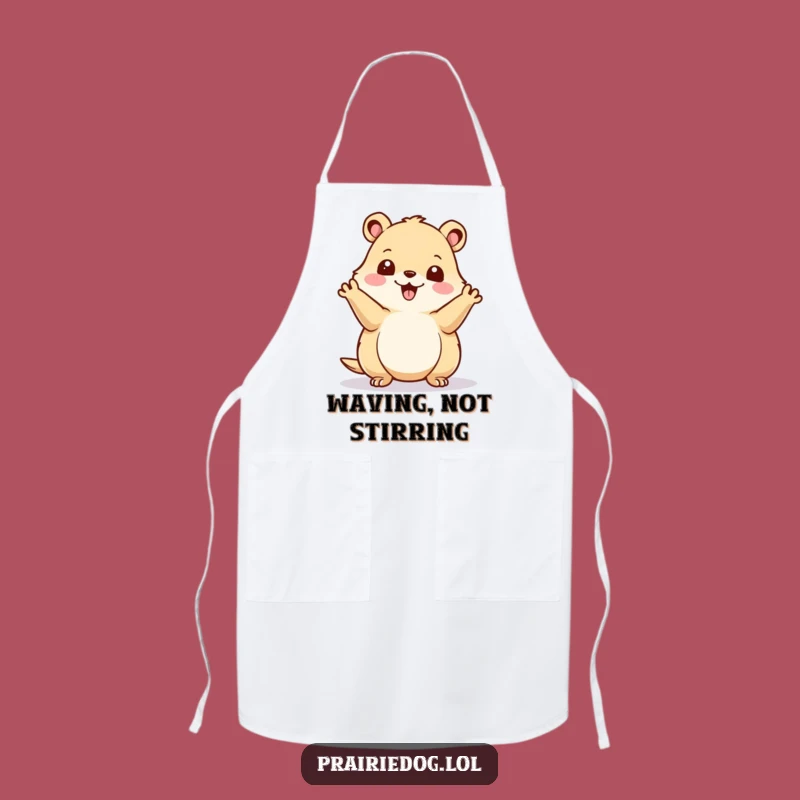 Funny Prairie Dog Apron - Cheerful Waving Chef Accessory, Great Gift