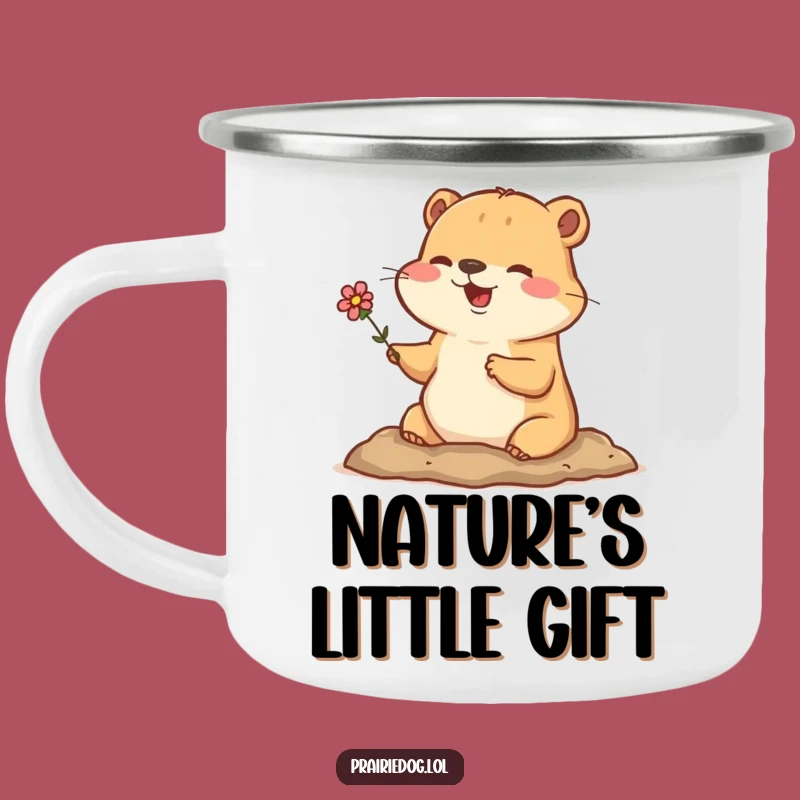 Funny Prairie Dog Flower Camping Mug - Outdoor Burrow Buddy Gift