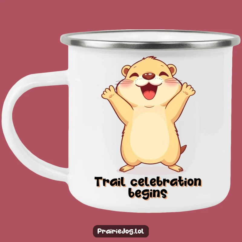 Funny Joyful Prairie Dog Camping Mug - Outdoor Celebration Gift