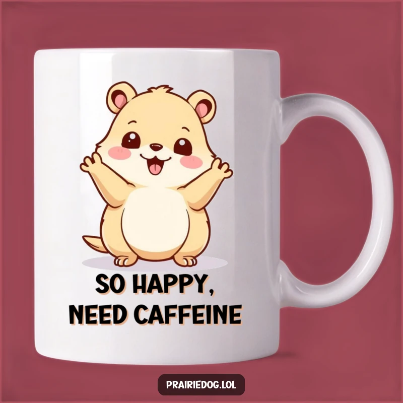 Funny Prairie Dog Waving Mug - Energetic Greetings Coffee Cup, Perfect Gift