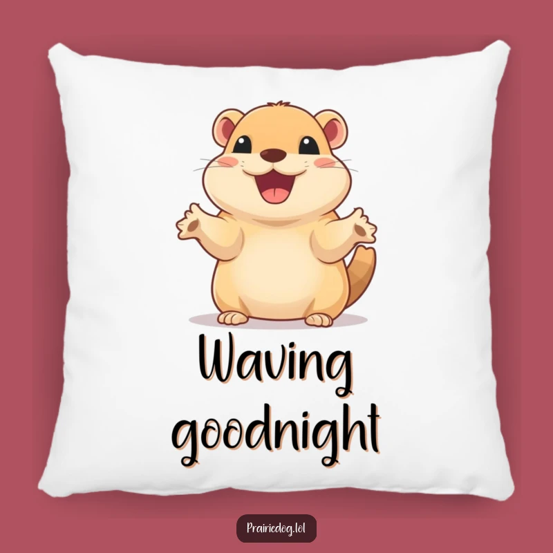 Funny Excited Prairie Dog Pillow - Cozy Waving Decor Gift