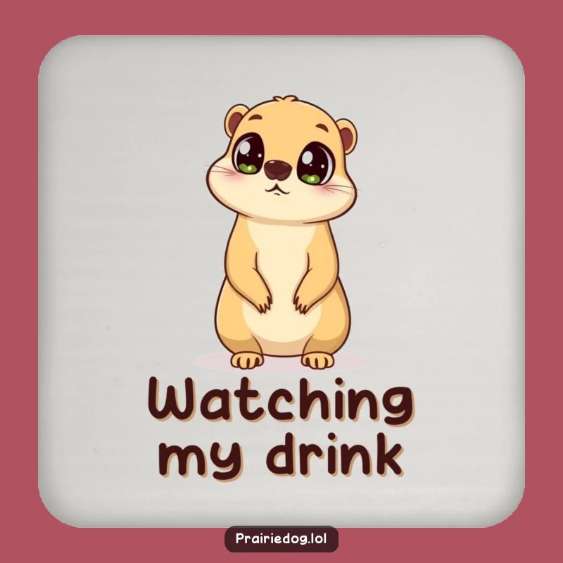 Funny Curious Prairie Dog Coaster - Watchful Drink Gift