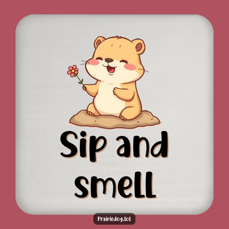 Funny Prairie Dog Flower Coaster - Cute Burrow Drink Gift