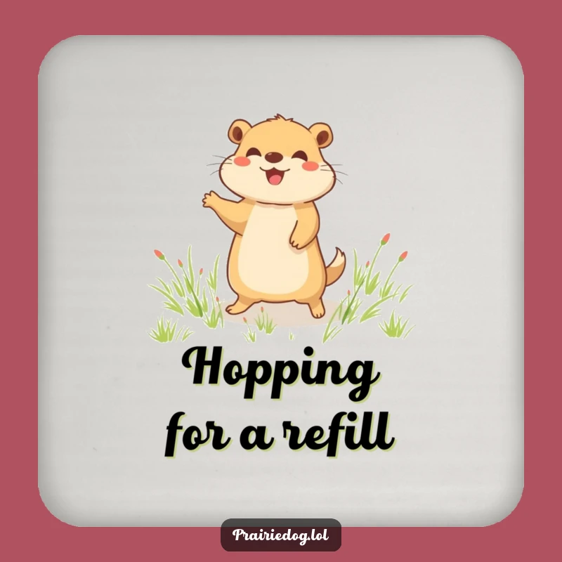 Funny Joyful Prairie Dog Hop Coaster, Happy Field Protector, Hilarious Gift
