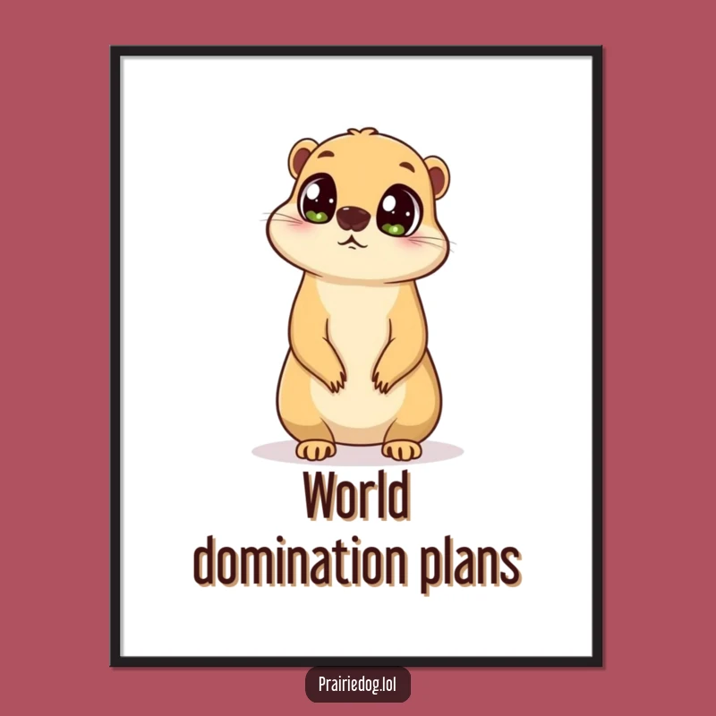 Funny Curious Prairie Dog Poster - Watchful Art Gift