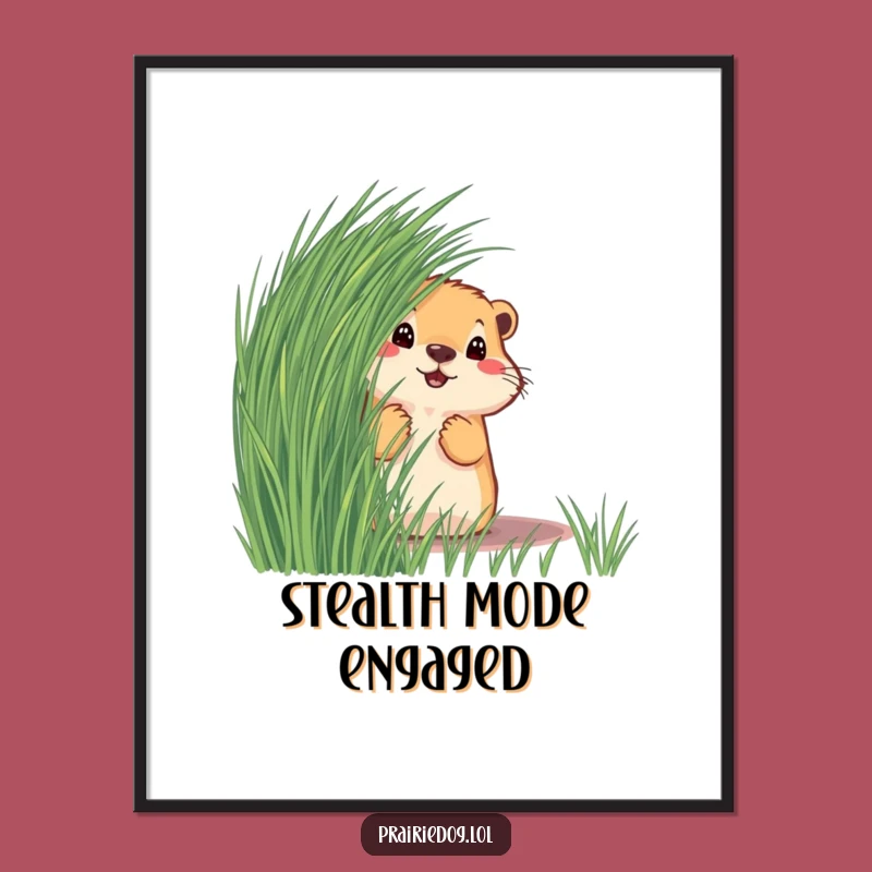 Funny Prairie Dog Poster - Quirky Curious Wall Art, Hilarious Gift