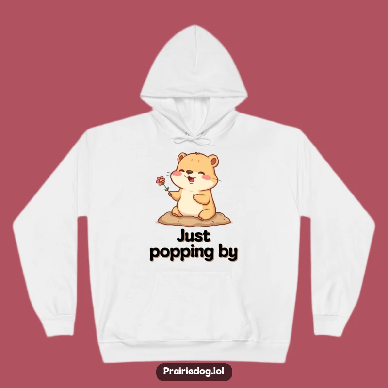 Funny Prairie Dog Flower Hoodie - Cozy Burrow Buddy Gift