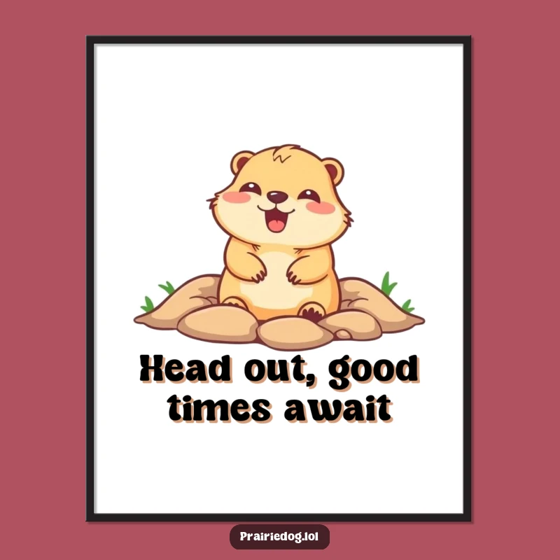Free Printable Wall Art: Glee-ful Prairie Dog Pops Out - Funny Downloadable Decor