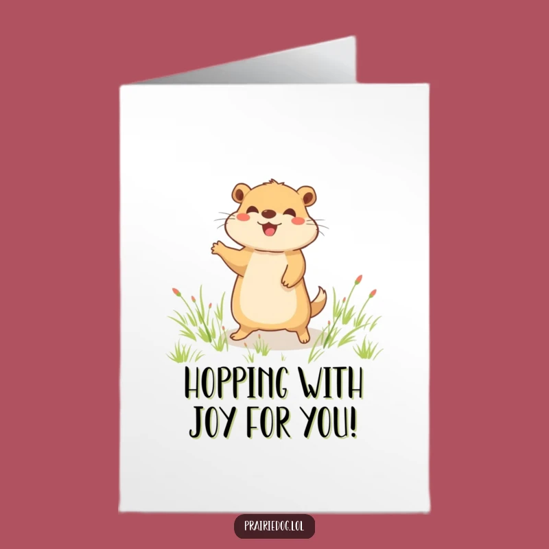 Free Printable Congratulations Card: Prairie Dog Hops to Victory - Funny Downloadable Gift
