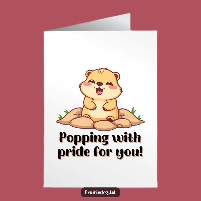 Free Printable Congratulations Card: Prairie Dog Pops with Joy - Funny Downloadable Gift