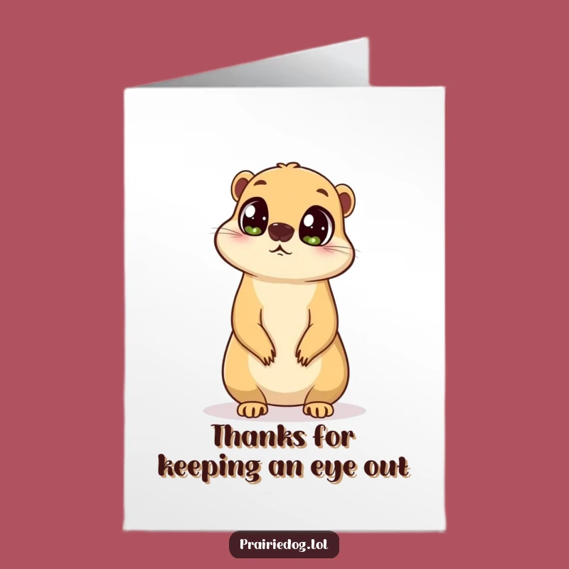 Free Printable Funny Prairie Dog Thank You Card: Curious Observer, Downloadable Gift