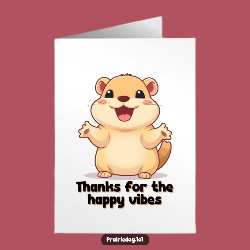 Free Printable Funny Prairie Dog Thank You Card: Waving Gratitude, Downloadable Gift