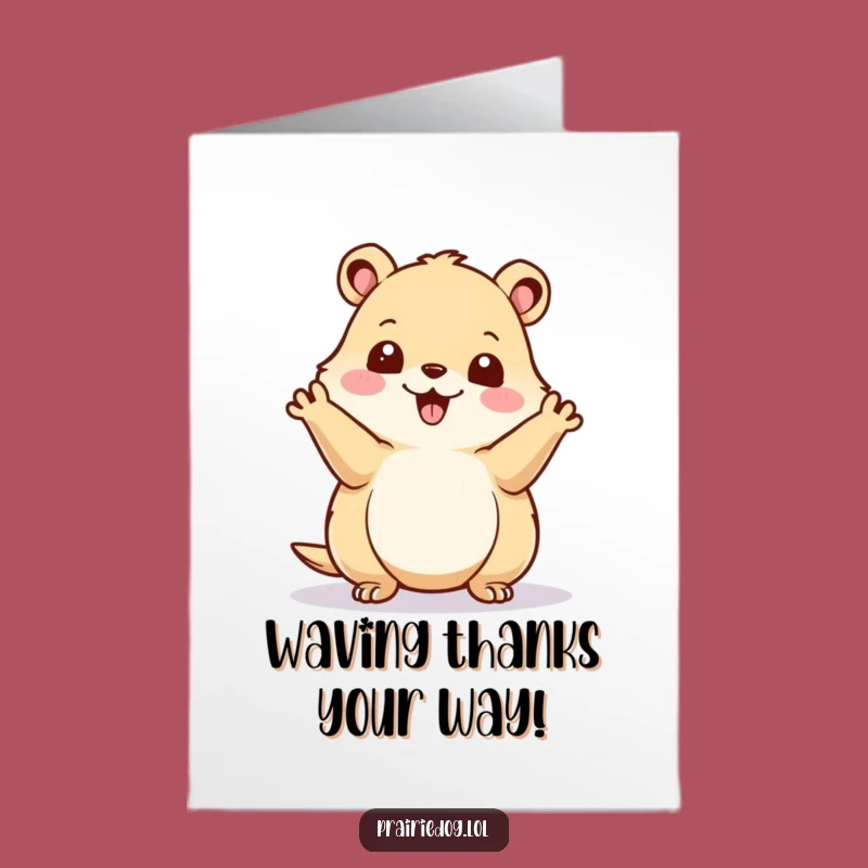 Free Printable Happy Prairie Dog Thank You Card - Cheerful Downloadable