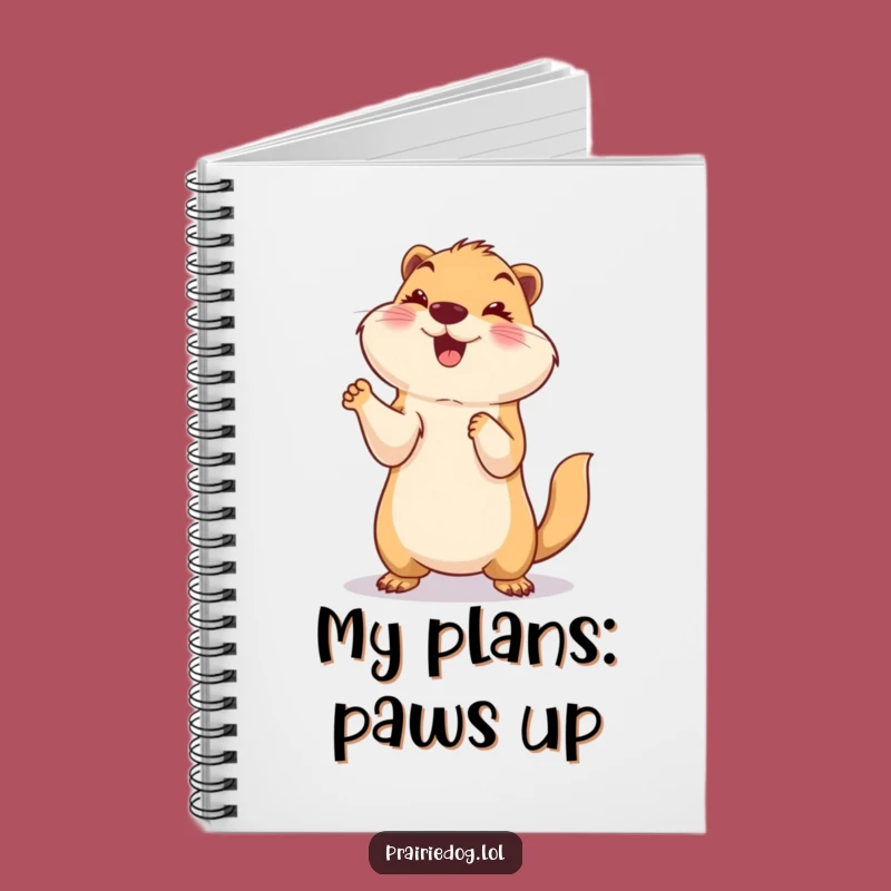 Funny Paws Up Prairie Dog Notebook, Smiling Celebration Journal, Hilarious Gift