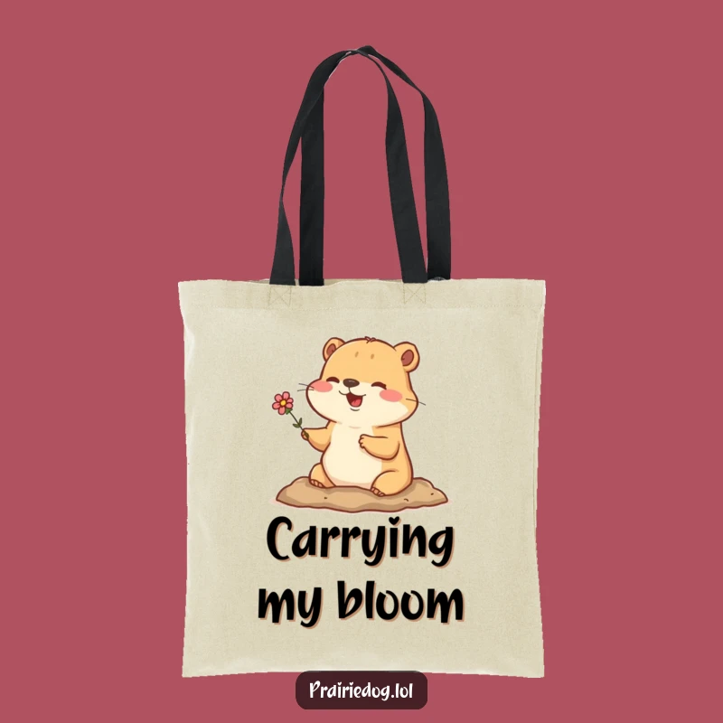 Funny Prairie Dog Flower Tote Bag - Cute Burrow Accessory Gift