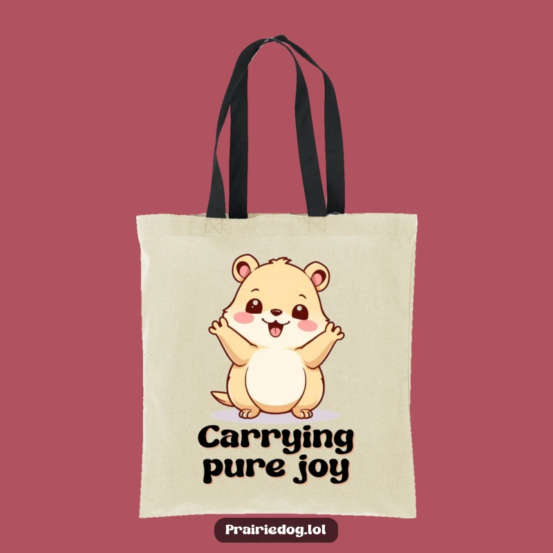 Funny Prairie Dog Tote Bag - Cheerful Waving Design, Great Gift